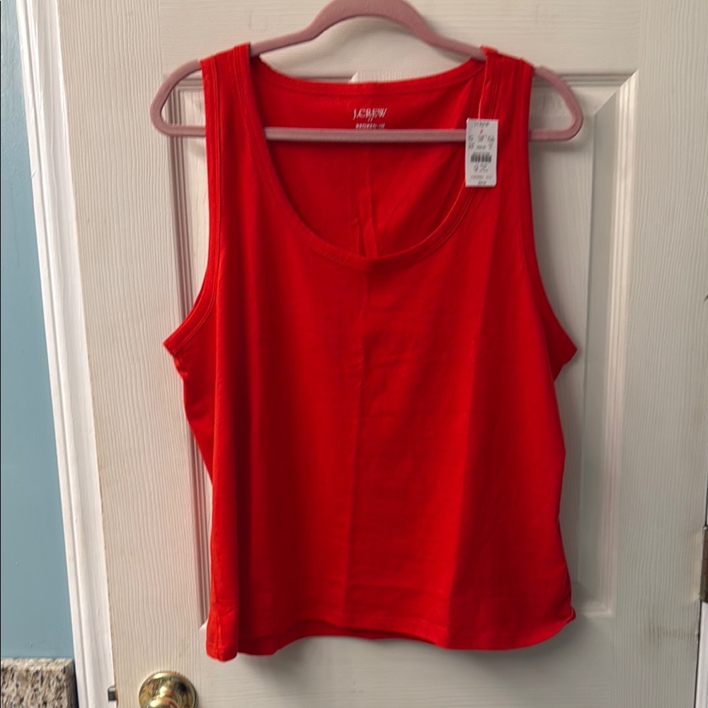J. Crew Red Sleeveless Relaxed Tank Top